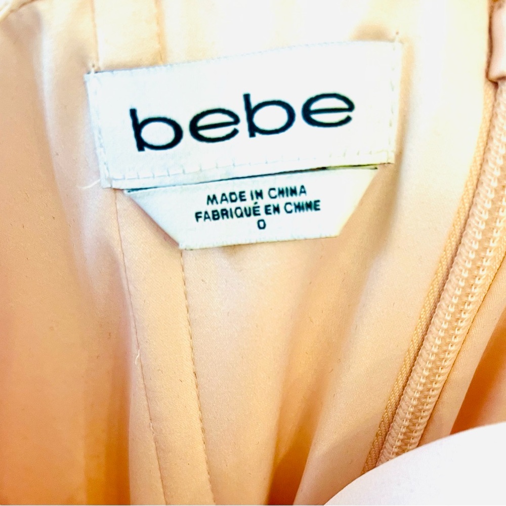 Bebe Strapless Optional Mid Length Blush Colored … - image 2